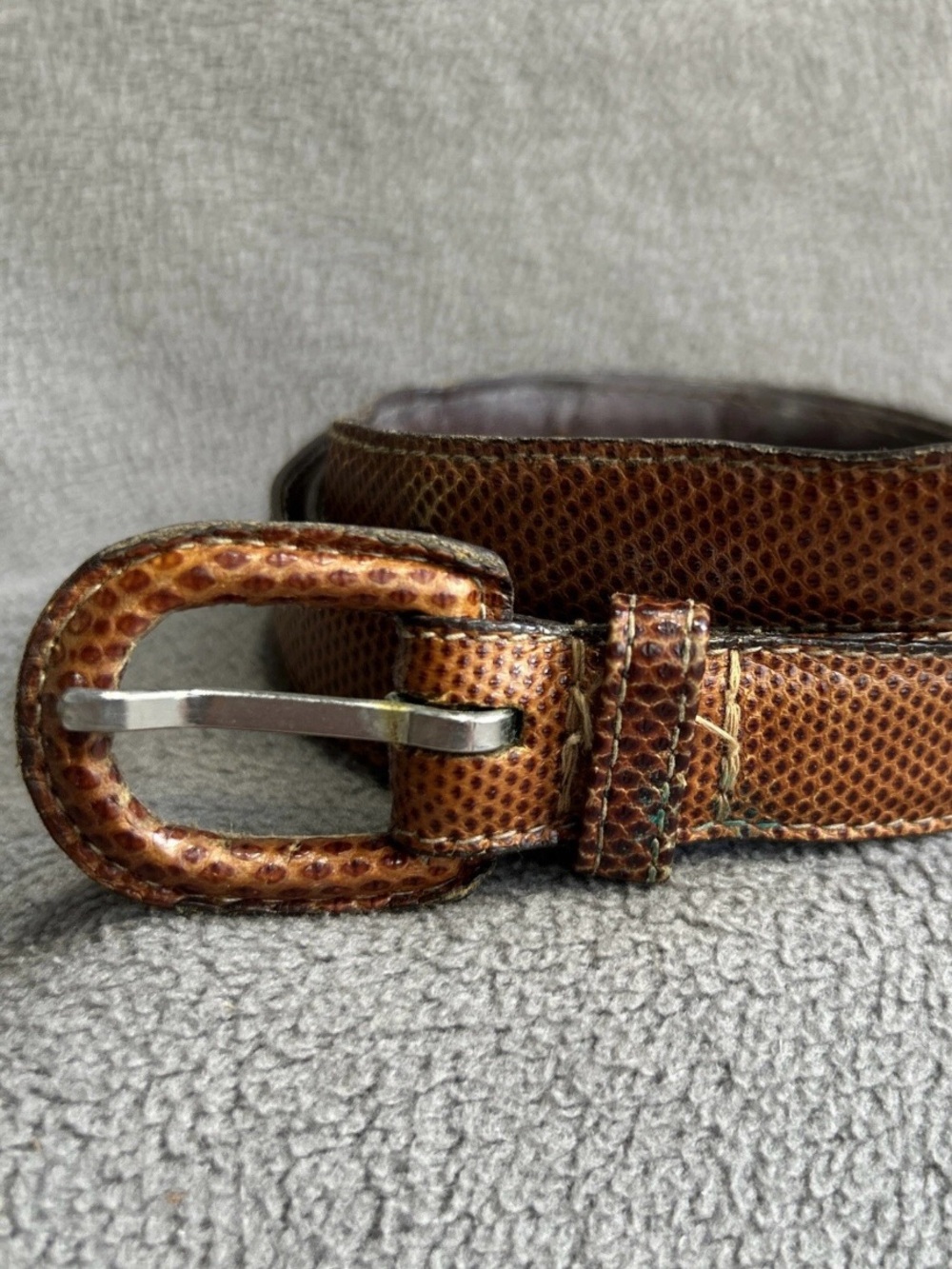 Omega Snakeskin Leather Brown Women’s Belt 3046 - Size M/L